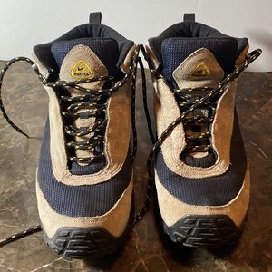 Nike Air All-trac traction system tan suede-blue nylon-size 13-EUC!!